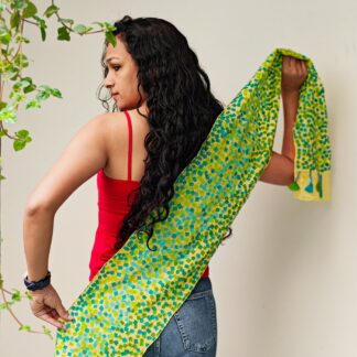 Calyz Green Stole with Collage Technique
